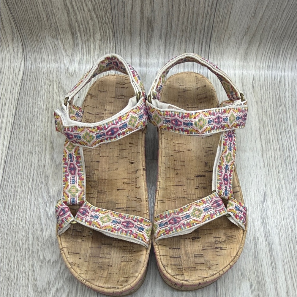 Born Multicolor Patterned Cork Sandals - image 2